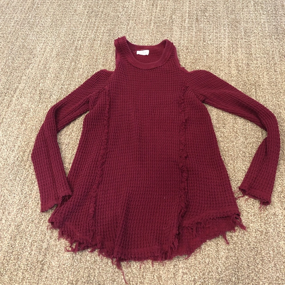 Glam shoulder cut out sweater medium